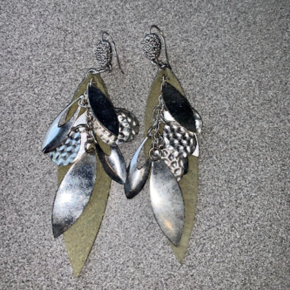 3 for $65 - "Synonym" leather earrings